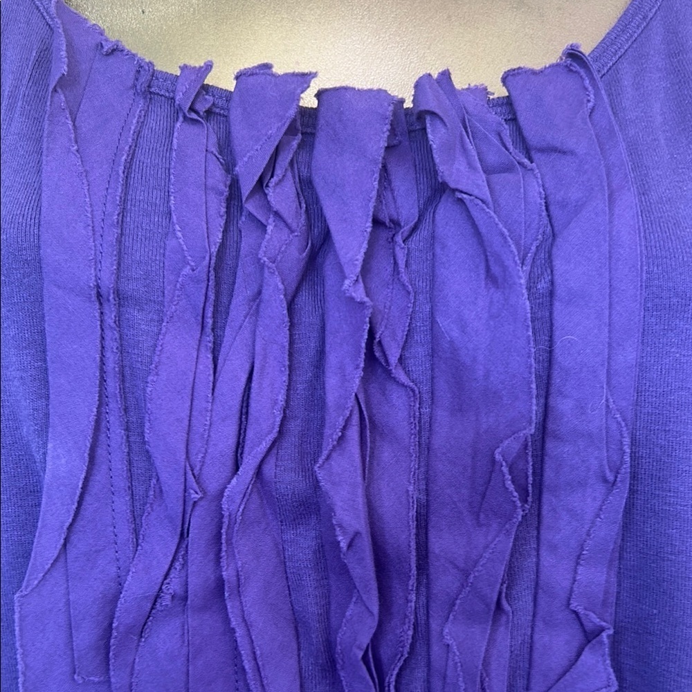 Purple Ruffle Front Top - Picture 2 of 6